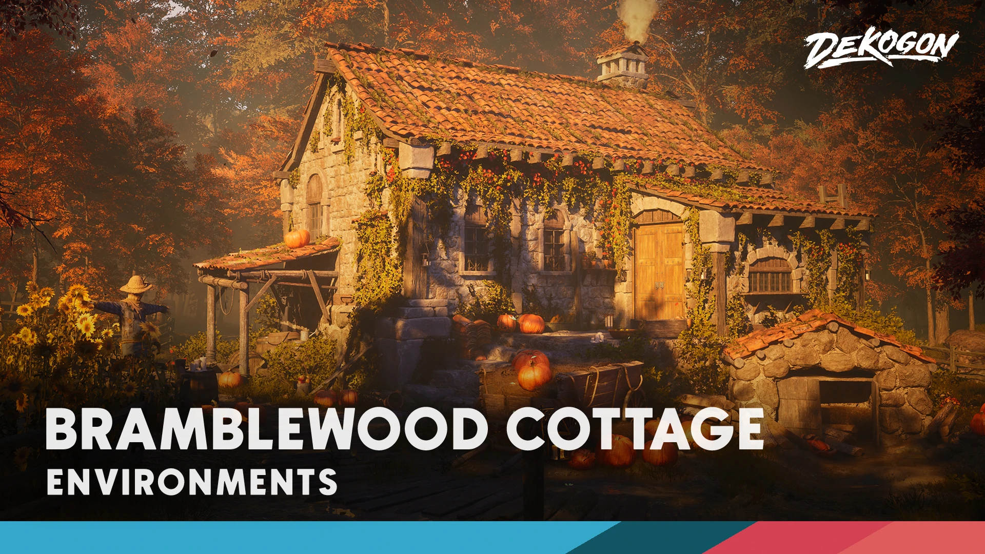 Bramblewood Cottage - Fall Harvest (Environment): Step into a cozy medieval autumn garden