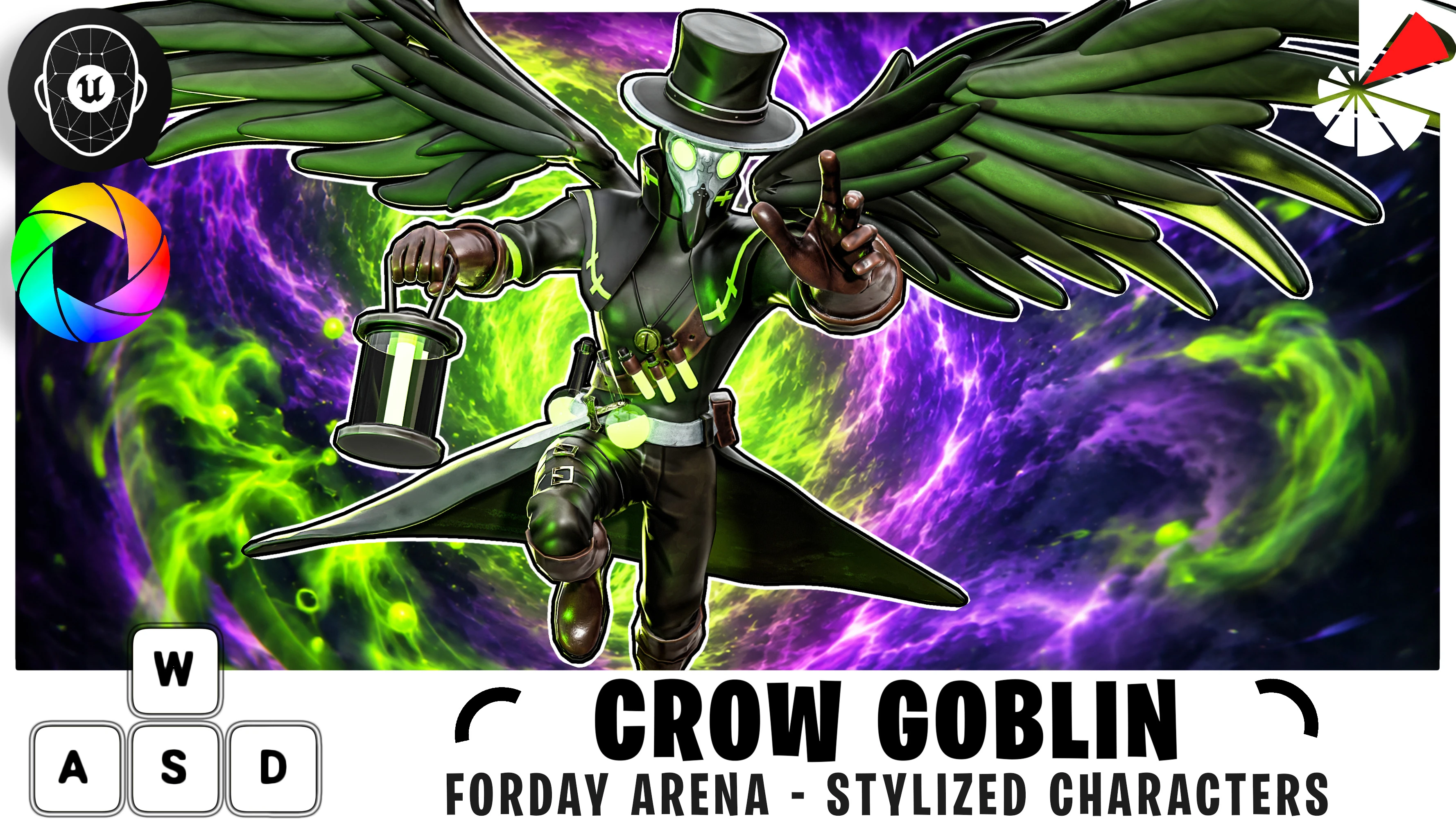 Crow Goblin - Winged Plague Doctor Alchemist: Unleash the dark gothic fantasy of a winged plague doctor