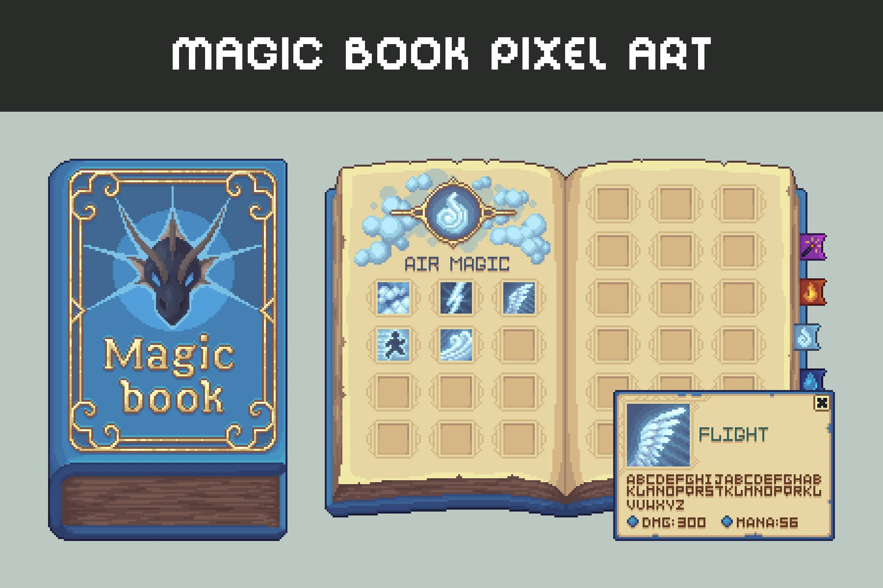 Free Animated Magic Book Pixel Art Asset Pack: Enchanting Spells in Retro Style