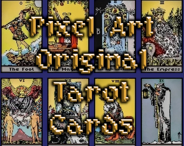 Pixel Art Rider-Waite Smith Tarot Cards: Mystical Divination Deck in Retro 8-Bit Style