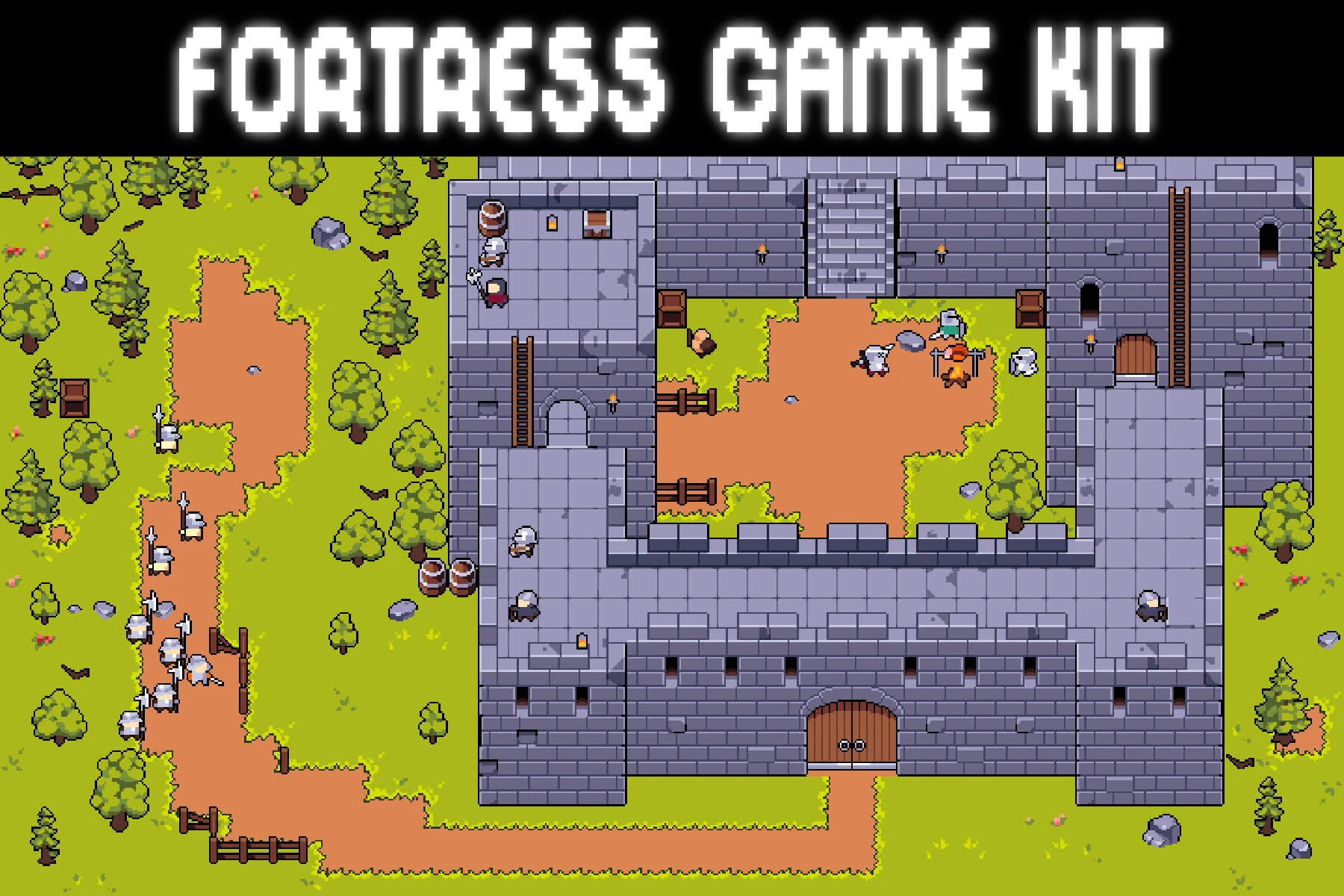 Free Medieval Fortress Top-Down Pixel Minigame Kit: Build Your Ultimate Pixelated Stronghold