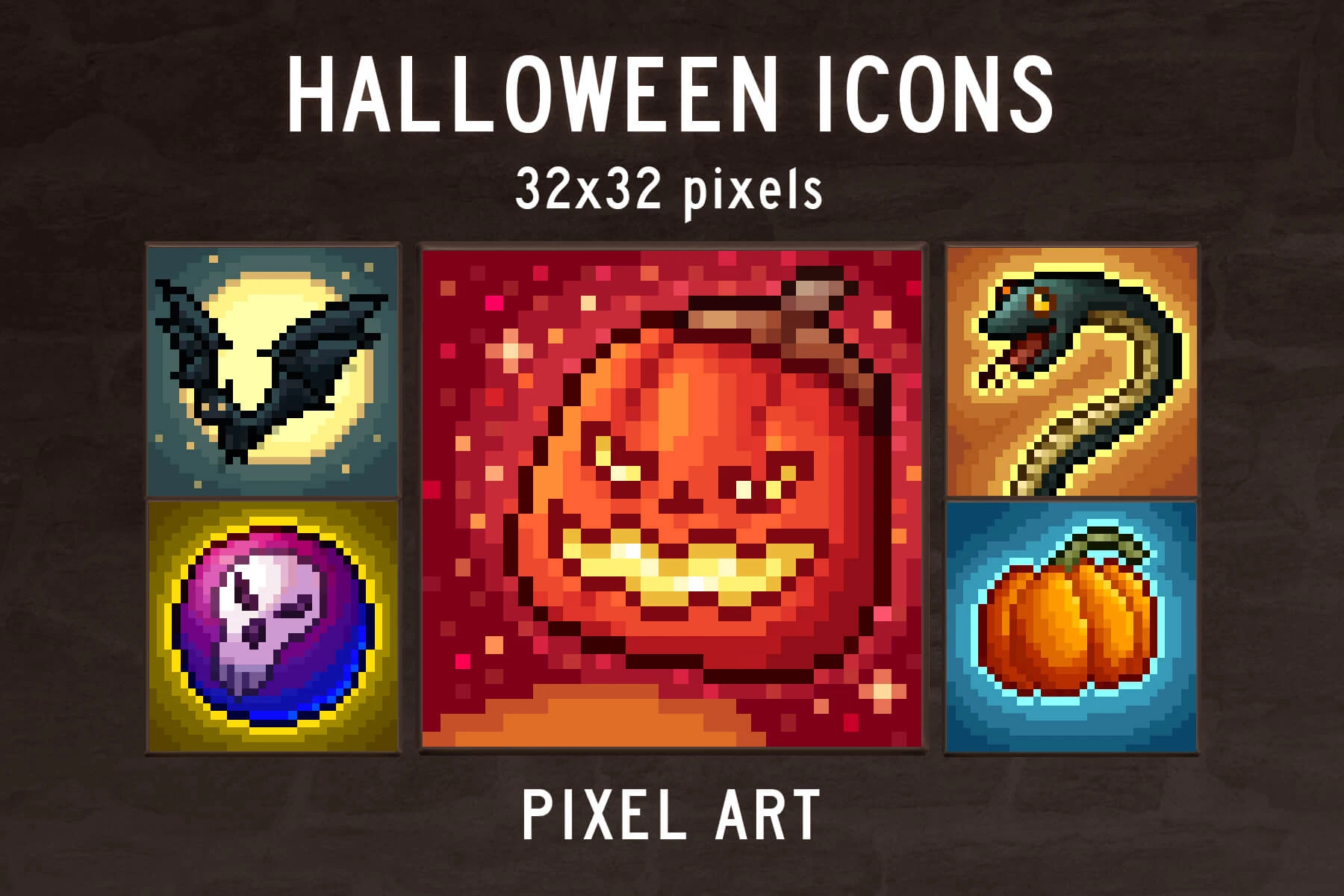 Free Halloween Icons Pixel Art Download: Spooky 32x32 RPG Elements for Indie Games