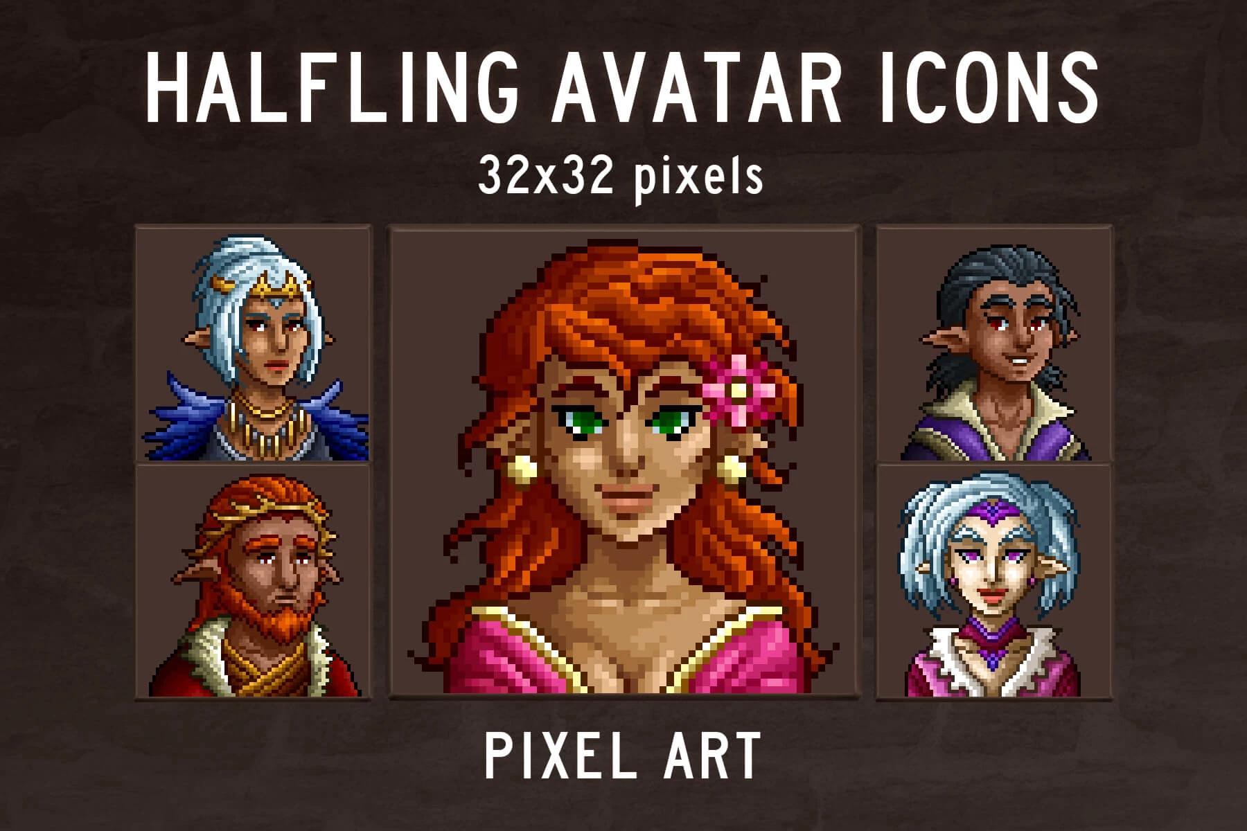Free Halfing Avatar Icons Download Pack: Pint-Sized Heroes for Epic Pixel Adventures