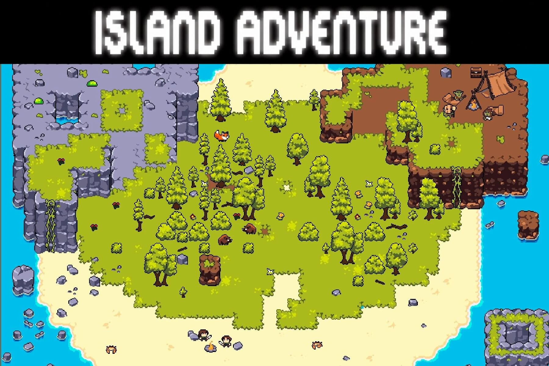 Free Island Adventure Pixel Top-Down Minigame Kit: Tiny Tropical Assets for Indie Game Developers