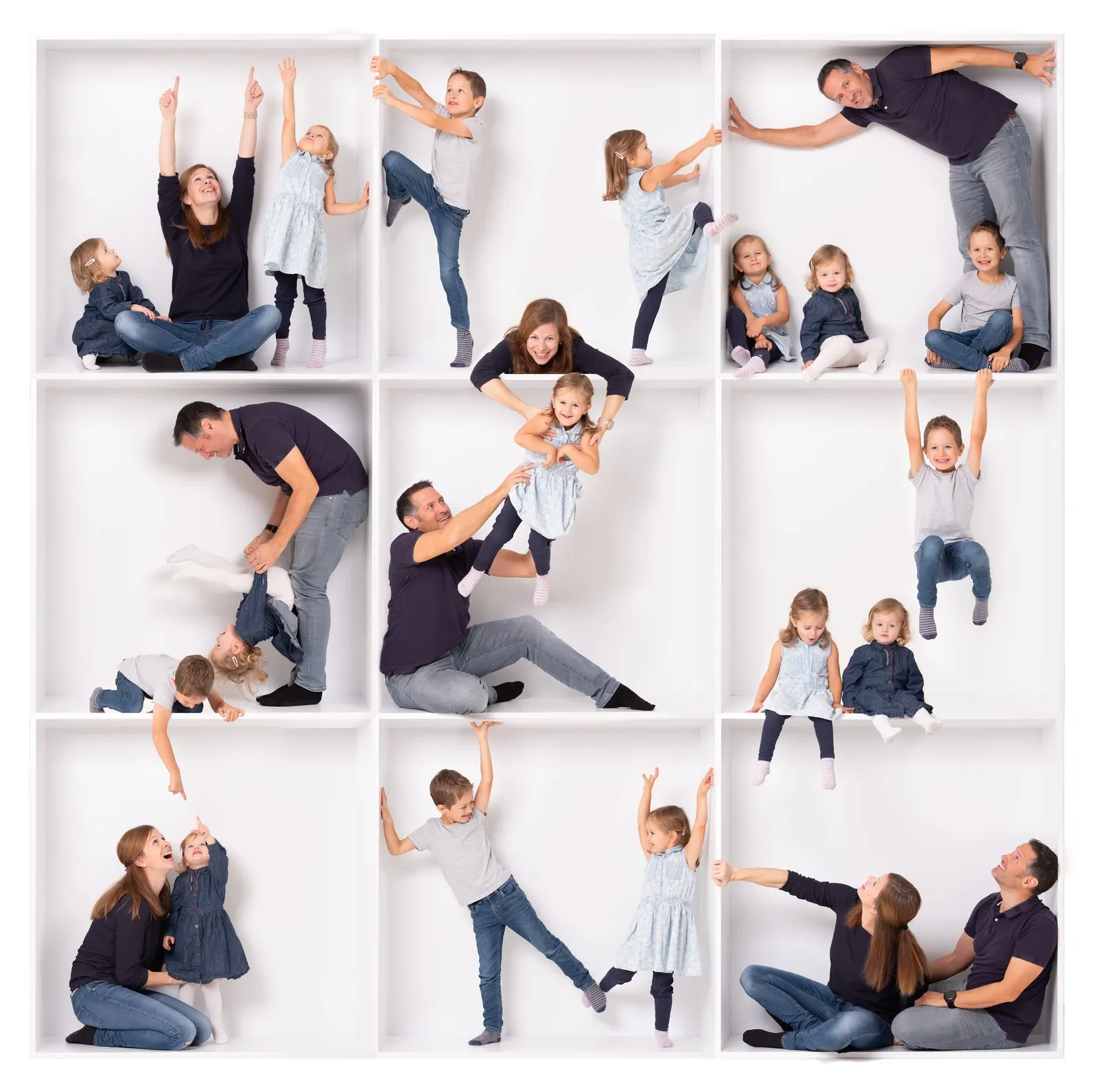 Interaktion bei einem In-The-Box 3x3 Raster.