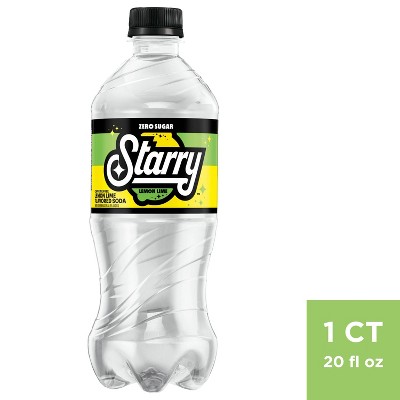 Starry Zero Lemon Lime Soda - 20 fl oz Bottle: Non-Caffeinated