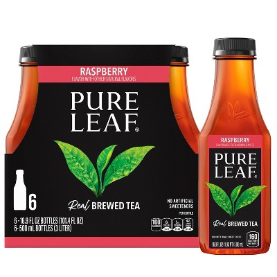 Pure Leaf Raspberry Iced Tea - 6pk/16.9oz Bottles: Caffeinated, No Artificial Sweeteners
