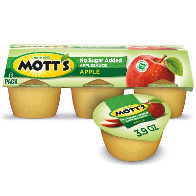 Mott's Unsweetened Applesauce Cups - 23.4oz/6ct: Gluten-Free, No Artificial Flavors, No High Fructose Corn Syrup