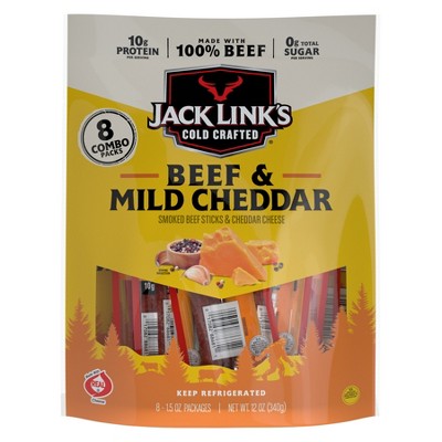 Jack Link's Cold Crafted Beef and Cheddar Cheese - 12oz/8ct: High Protein