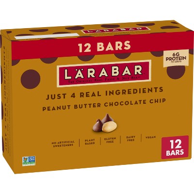 Larabar Peanut Butter Chocolate Chip Protein Bar - 19.2oz/12ct: Vegan, Dairy-Free