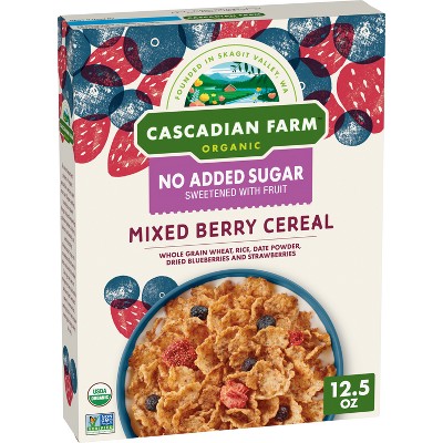 Cascadian Farm No Added Sugar Mixed Berry Breakfast Cereal - 12.5oz: Organic Certified, Vegan
