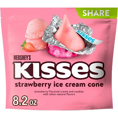 HERSHEY'S Kisses Strawberry Ice Cream Cone Flavored Chocolate Candy - 8.2oz