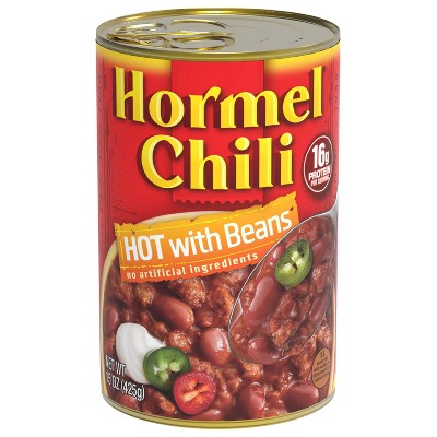 Hormel Gluten Free Hot Chili with Beans - 15oz: USDA QMP Certified, Beef
