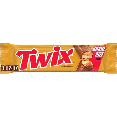 Twix Chocolate Caramel Candy Cookie Bars Sharing Size - 3.02oz