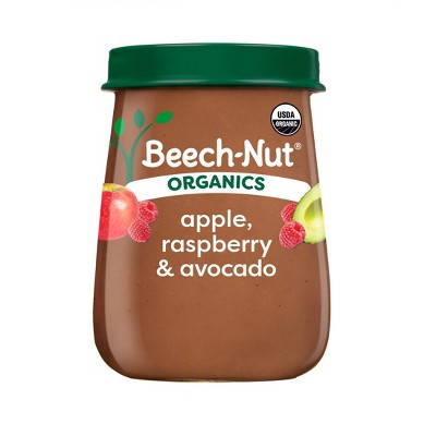 Beech-Nut Non-GMO Organics Apple Raspberries & Avocado Baby Food Jar - 4oz: 6 Months and Up, 2nd Stage, Pureed, Ready to Eat