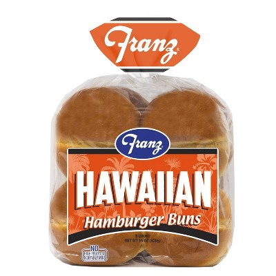 Franz Hawaiian Hamburger Buns - 8ct: No High Fructose Corn Syrup