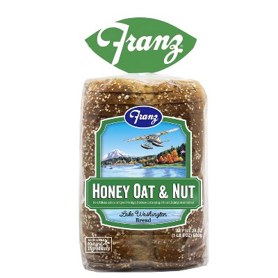 Franzlake Lake Washington Honey Oat & Nut Bread - 24oz: No High Fructose Corn Syrup
