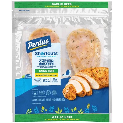 Perdue Shortcuts Boneless Skinless Garlic Herb Chicken Breasts - 1.5lbs