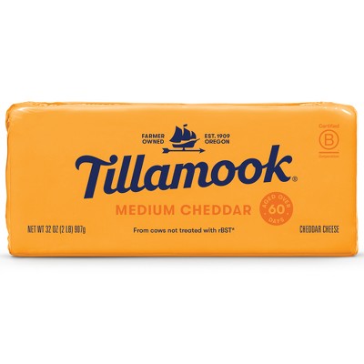 Tillamook Medium Cheddar Cheese Block - 32oz: Halal, Cow Milk