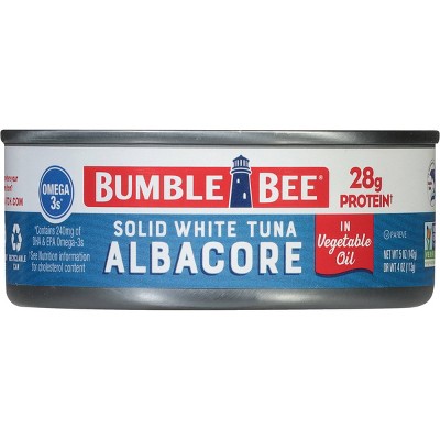 Bumble Bee Solid White Albacore Tuna in Vegetable Oil - 5oz: Wild Caught