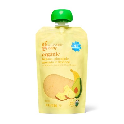 Banana Pineapple Avocado & Flaxseed Organic Baby Food Pouch - 3.5oz - Good & Gather™