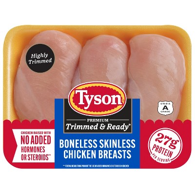 Tyson Trimmed & Ready Boneless & Skinless Chicken Breast - 1-2.11lbs - price per lb