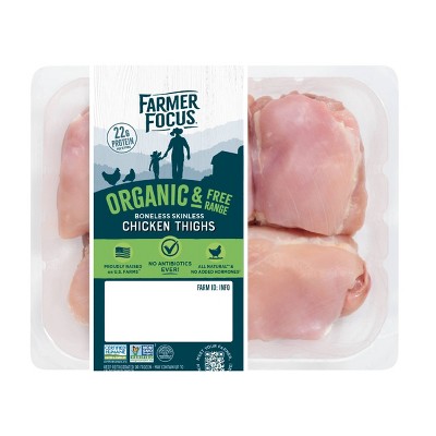 Farmer Focus Boneless Skinless Chicken Thighs - 0.75-1.67lbs - price per lb