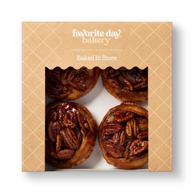 Caramel Pecan Rolls - 4ct - Favorite Day: Brown Sugar Filling, Bakery Topping Pecans