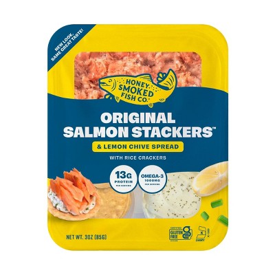 Honey Smoked Fish Co. Salmon Stackers Original - 3oz: Farm Raised