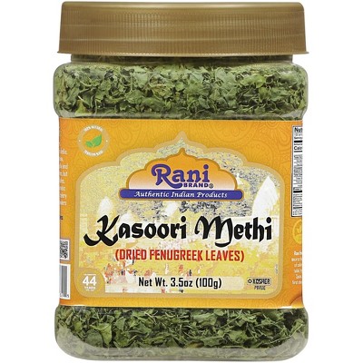 Fenugreek Leaves Dried (Kasoori Methi) - 3.5oz (100g) - Rani Brand Authentic Indian Products