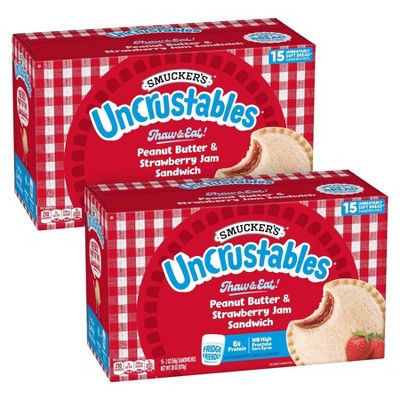 Smucker's 2ct/30oz Uncrustables Frozen Peanut Butter & Strawberry Jam Sandwich