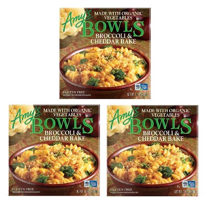 Amy's 3ct/9.5oz Each Gluten Free Frozen Broccoli & Cheddar Bake Meal Bowls