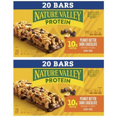 Nature Valley 2 Pack/28.4oz/20ct Each Chewy Bar Peanut Butter Dark Chocolate