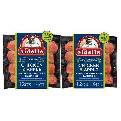 Aidells 2 Pack/12oz Each Chicken & Apple Smoked Chicken Sausage