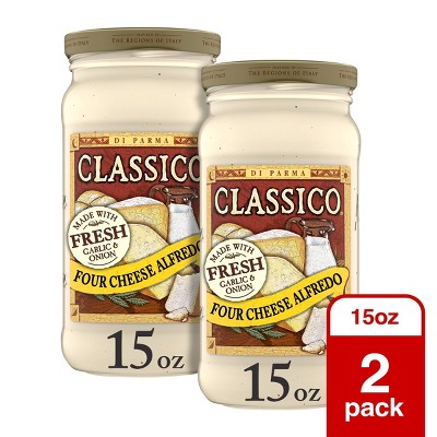 Classico 2 Pack/15oz Each Four Cheese Alfredo Pasta Sauce