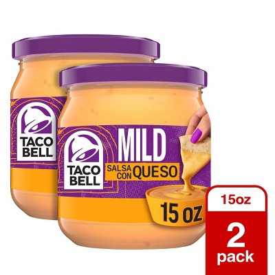 Taco Bell 2 Count/15oz Each Mild Salsa Con Queso Cheese Dip