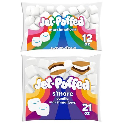 Jet-Puffed 12oz Marshmallows + 21oz S'more Vanilla Marshmallows