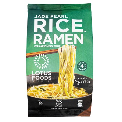 Lotus Foods Gluten Free and Vegan Wakame Miso Soup Jade Pearl Rice Ramen - 2.8oz