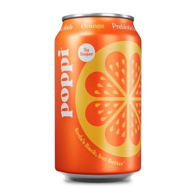 Poppi Orange Prebiotic Soda - 12 fl oz: Non-Caffeinated