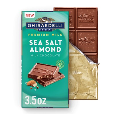 Ghirardelli Premium Sea Salt Almond Milk Chocolate Bar - 3.5oz