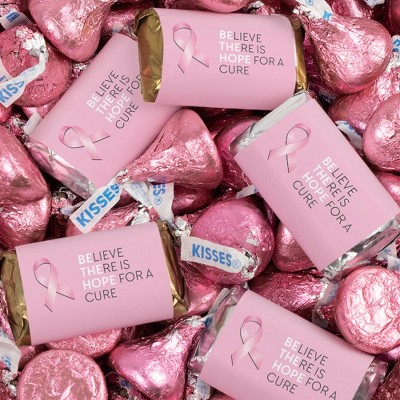 1,805 Pcs Breast Cancer Awareness Candy Hershey's Miniatures and Pink Kisses by Just Candy (23.75 lbs)