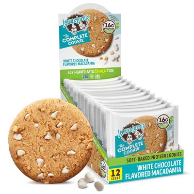 Lenny & Larry's Chewy Soft Baked Vegan, Non-GMO, High Fiber Protein Cookie - White Chocolate Macadmia - 16g Plant Protein - 4oz/12pk