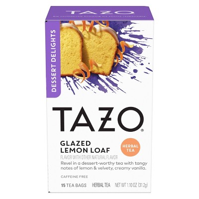 Tazo Dessert Delights Glazed Lemon Loaf Herbal Tea Bags - 15ct: Non-Caffeinated