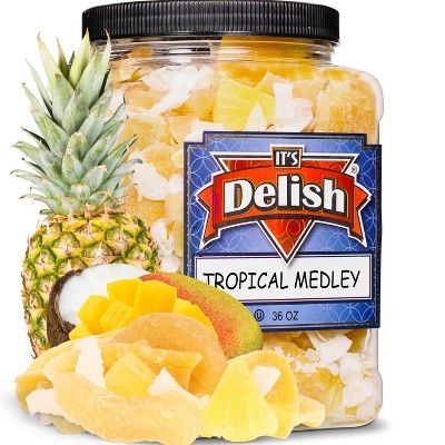 Tropical Mixed Dried Fruit Medley by It's Delish, 40 OZ Jumbo Container