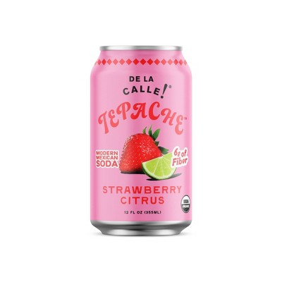 De La Calle Tepache Strawberry Citrus Soda - 12 fl oz: Organic, Gluten-Free, 9% Juice