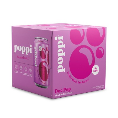 Poppi Doc Pop Prebiotic Soda - 4pk/12 fl oz Cans
