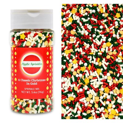 Mystic Sprinkles A Classic Christmas in Gold Sprinkle Mix 3.4oz Bottle