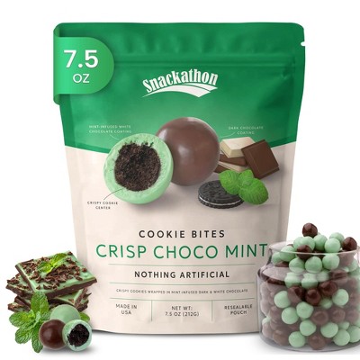Snackathon Crisp Choco Mint Cookie Bites 7.5 Ounce