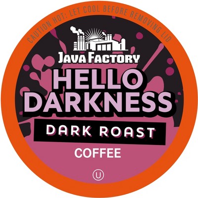 Java Factory Hello Darkness Flavored Coffee Pods for Keurig, Dark Roast,40 Count
