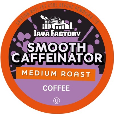 Java Factory Single Cup Coffee Keurig, Smooth Caffeinator Medium Roast, 80 Count